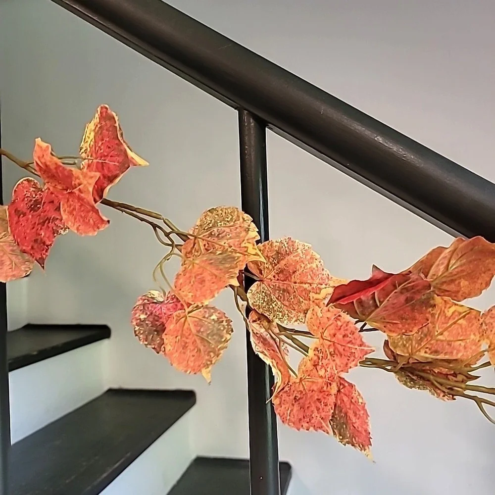 4 piece Artificial Aspen Leaf -2 Stems & 2 6ft Garland Fall/Thanksgiving Decor